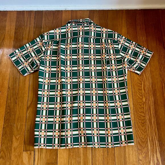 Deus Ex Machina Men’s Large Plaid Button Shirt Retro Short Sleeve - Picture 6 of 16